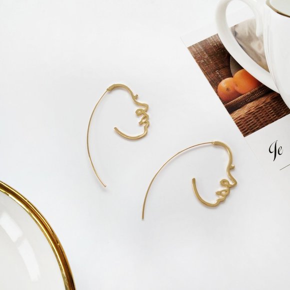 💕LAST ONE Artsy Face String Earrings - Picture 5 of 9